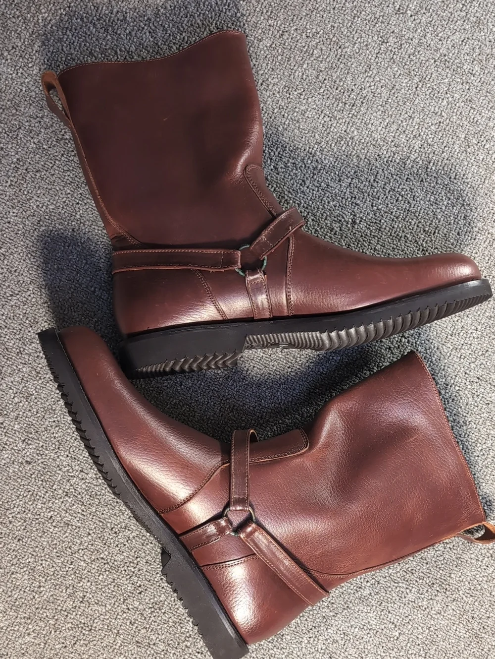 VTG Deadstock Willis & Geiger Leather Ankle Strap Safari Field Boots Canada 11.5